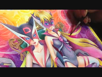 【メイキング】新旧ドロンジョ描いてみた【アナログ水彩】