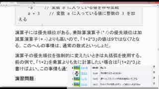 放送日2015年2月11日(水)C++やさしい入門 変数と式4枠目