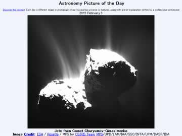 2015年 2月3日 ｢チュリュモフ･ゲラシメンコ彗星の何本ものジェット｣-APOD