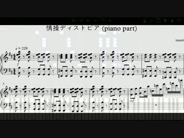 【ポップン】情操ディストピア ピアノパート楽譜