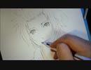 【水彩】2月だから天羽翼描いた_前編　1倍速