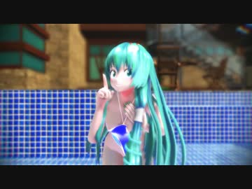 【MMD】東風谷早苗さんでねこみみスイッチ【AH学園水着】