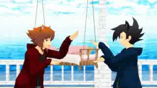 【遊戯王MMD】十代と万丈目がパーカー+αできょうもハレバレ
