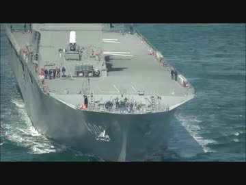 海上自衛隊　in   来島海峡　平成27年3月11日　輸送艦しもきた