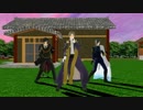 【MMD刀剣乱舞】長谷部と燭台切・にっかりで抱きしめて今夜