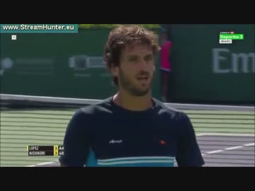 錦織圭 vs F.ロペス BNPパリバ・オープン 2015 4回戦 2/4