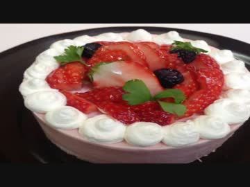 【シャチCooking！】～苺のババロワケーキ～
