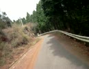 カワサキ　ZZR1100　広島県灰が峰の頂上を下る。道が悪いので怖い！！