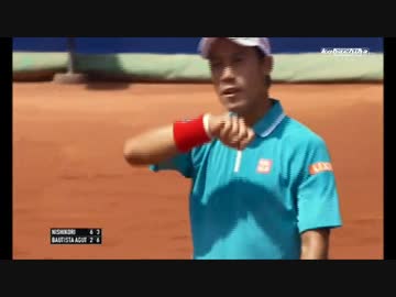 テニス 錦織圭vsバウティスタ ATPバルセロナオープン準々決勝-2(2015.4.24)