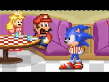マリオとソニックの気まずい再開　翻訳付き