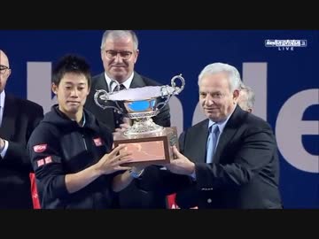 テニス 錦織圭 バルセロナオープン優勝セレモニー(2015.4.26)