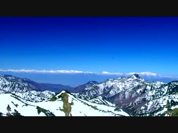 【お気楽バイク旅】志賀草津　 雪の壁と北アルプスと　2015-04-26【MT-07】