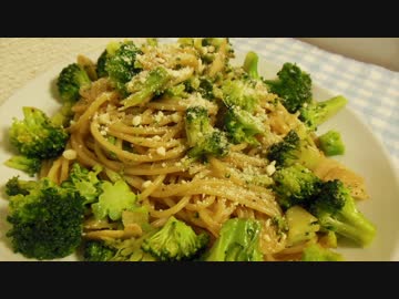 【にんにくとチーズは多めで】ブロリーのにんにく醤油パスタ
