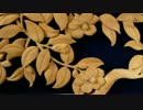 椿の額（レリーフ）　木彫刻