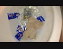 プラスチックの包み紙をトイレに流してみた