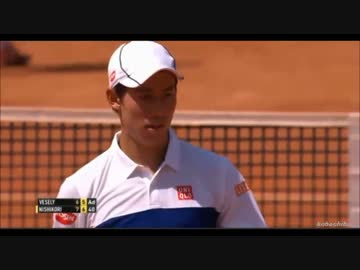 テニス 錦織圭vsイリ・ベセリ イタリア国際大会 2回戦(2015.5.13)