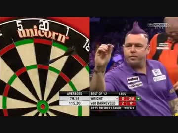 Pdcプレミアリーグ15 第3週 Peter Wright Vs Raymond Van Barneveld ニコニコ動画
