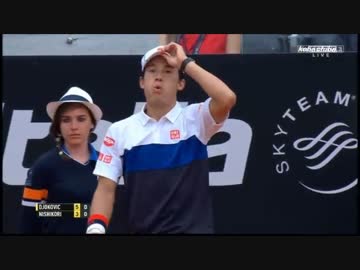 テニス 錦織圭vsジョコビッチ イタリア国際大会 準々決勝-1(2015.5.15)