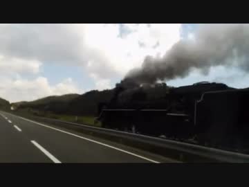 【癒し系】　蒸気機関車　SL山口との併走コメ有り　【感動】