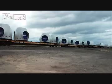 貨物列車で風力発電用パーツ輸送