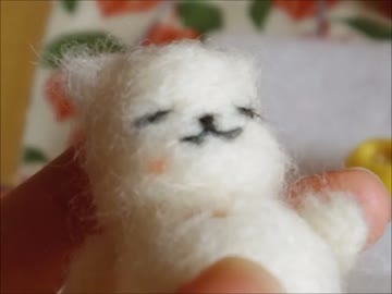 羊毛フェルトで作った ねこあつめ まんぞくさんに癒される 再現された満足げな笑みとモフモフ感に 満足したぜ ニコニコニュース