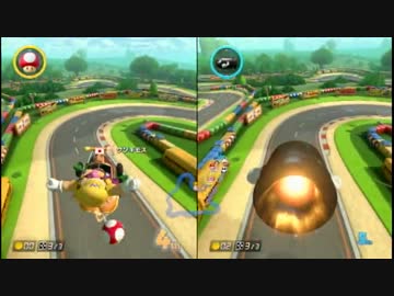 マリオカート８最強師弟?ペアによるフレ戦 1GP 【B!KZO＆愛の戦士視点】