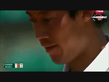 テニス 錦織圭vsベルッチ 全仏オープン2回戦(2015.5.27)