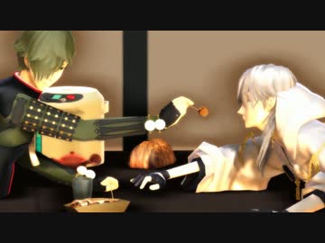 【MMD刀剣乱舞】鶴丸と鶯丸がぐだぐだした後お着替えしてThe Monster＋α