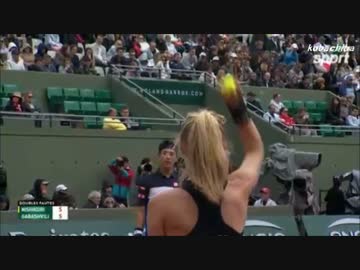 テニス 錦織圭vsガバシュビリ 全仏オープン4回戦-3(2015.5.31)