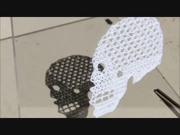 【コマ撮り】１本のレース糸が頭蓋骨になるまで