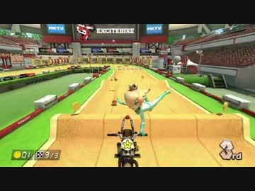 【マリオカート8】バックミラー縛り杯　１GP目【愛の戦士視点】