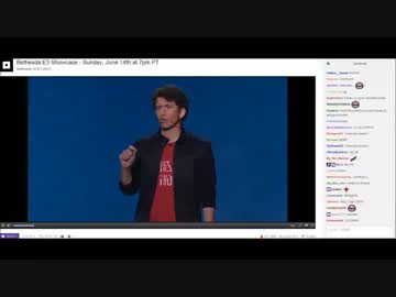 E3 2015 Bethesda カンファレンスにて、Fallout 4 披露時のTwitchの様子