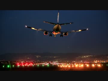 伊丹空港・飛行機離着陸シーンその2(千里川堤防)