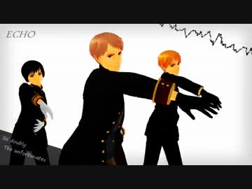【APヘタリアMMD】両手に島国でECHO【挟まれたい】