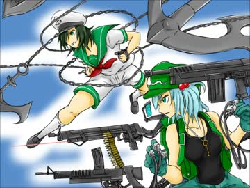【第7回東方ニコ童祭】 【手描東方】かっぱと船長の宝捜し