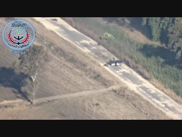 【シリア】ミサイル部品を運搬していた車を撃破【木っ端微塵】