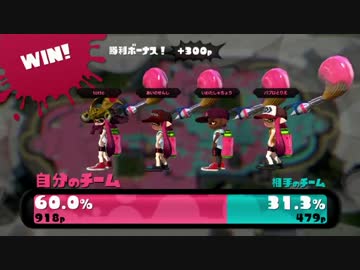 【スプラトゥーン】　パブロ奈美恵VS実況者軍団　part3 【ニコ生】