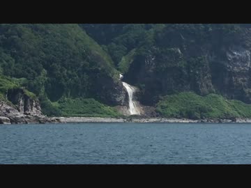 知床半島クルージング④カムイワッカの滝