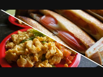 【夏野菜料理祭】おそとで作るホットサンドほか【キャンプ朝飯】