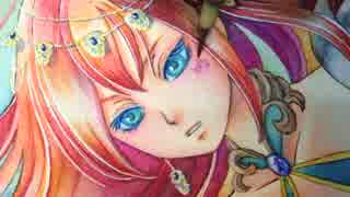 【メイキング】崇拝者（オリジナル）【アナログ水彩】