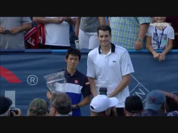 テニス 錦織圭 シティ・オープン表彰式(2015.8.9)