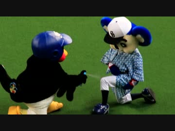 浴衣ドアラのバク転タイム with つば九郎