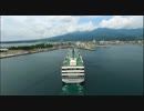 おけさ丸の着港寸前を空撮,カモメと船が戯れとっても爽やかな件!!