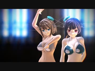 【艦これMMD】　太ましい水着　摩耶様　鳥海さんで『Masked bitcH』