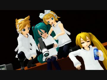 【MMD】ミク･ネル･鏡音兄弟がSING&SMILEを練習中だそうです