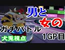 【実況】MK8　男と女のガチバトル　1GP目【犬兎視点】