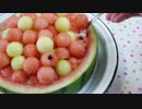 スイカとメロンのケーキ