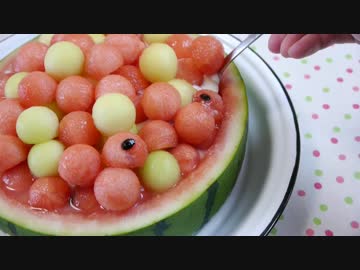 スイカとメロンのケーキ