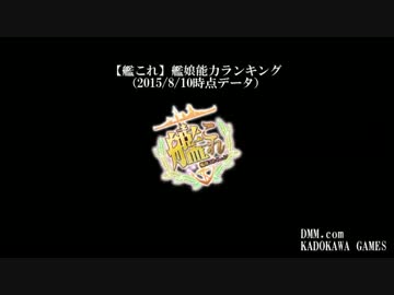 【艦これ】艦娘能力ランキング（2015/08/10時点データ）