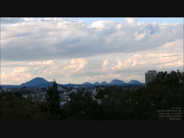 夕暮れの七ツ森（仙台城本丸跡より）2015-09-14